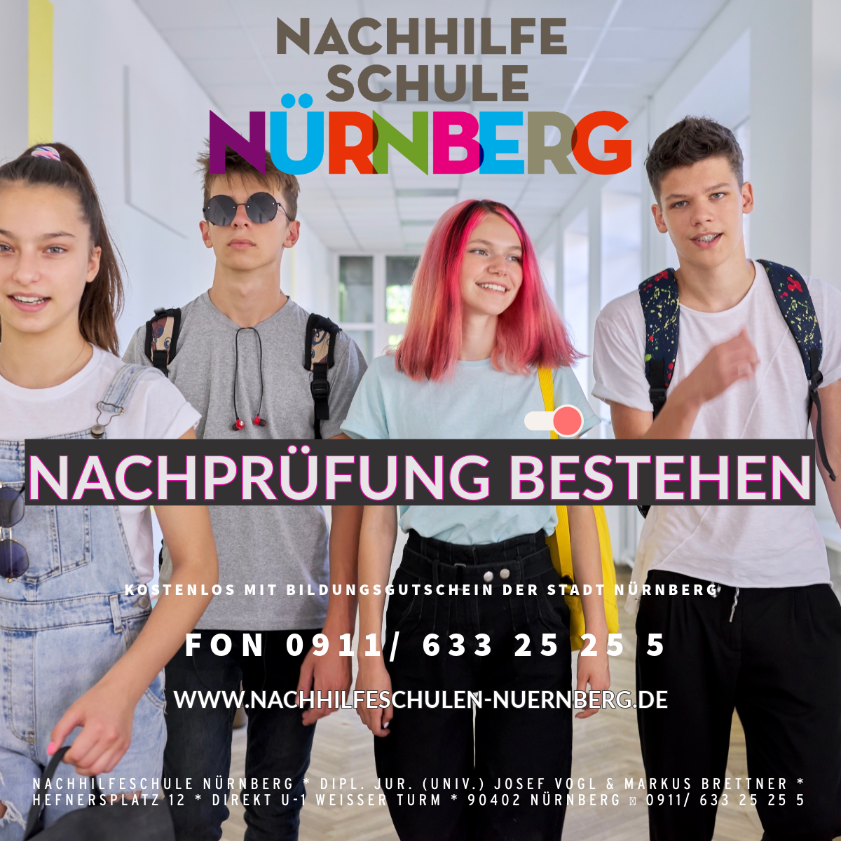 Nachprüfungsvorbereitung Nürnberg Realschule Gymnasium Mathe Deutsch Englisch Latein Französisch Chemie Physik BWR BSK