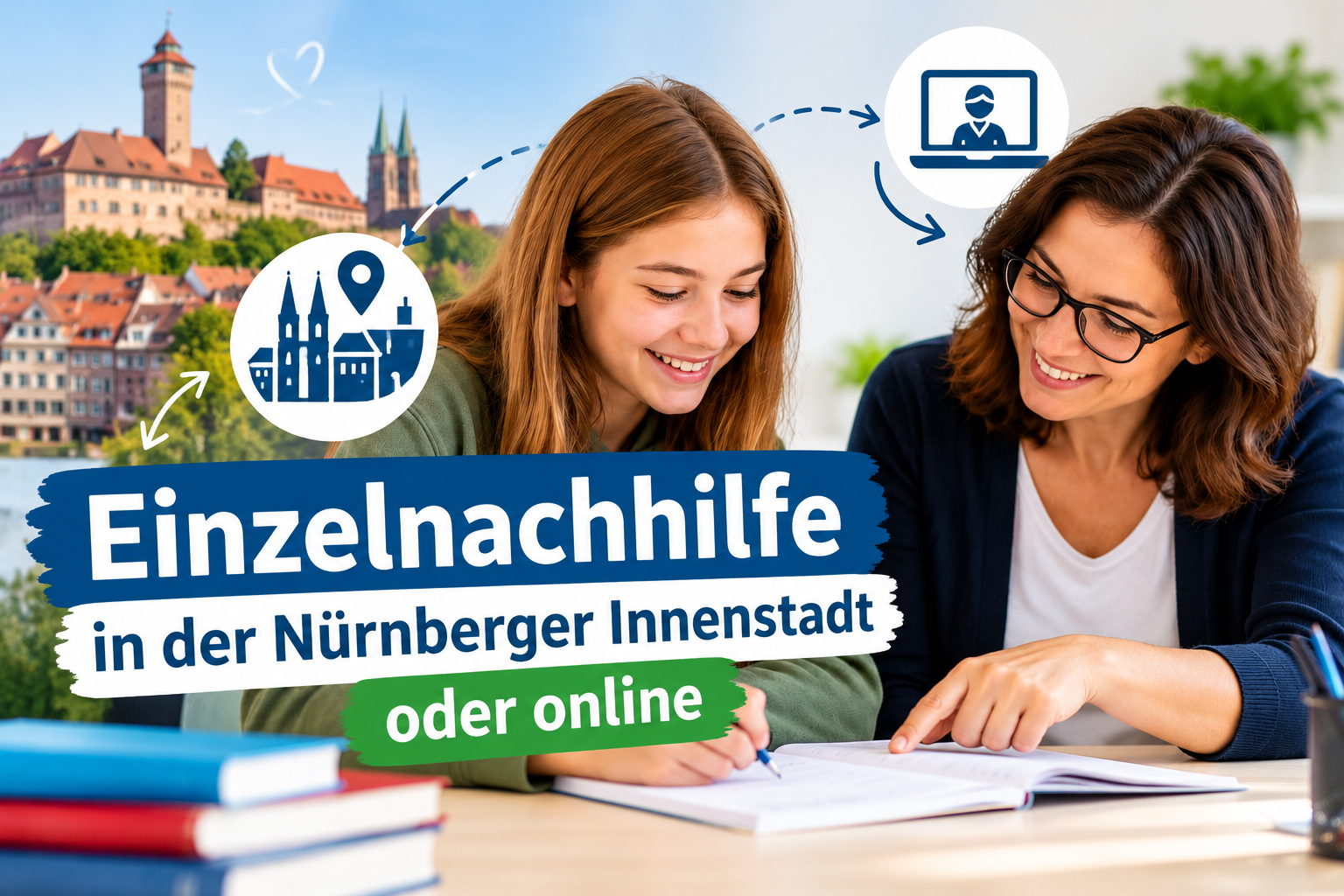 Einzelnachhilfe Nürnberg Mathe Englisch Deutsch BWR Französisch Physik Latein Chemie in der Innenstadt oder online via Zoom